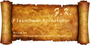 Fleischman Krisztofer névjegykártya